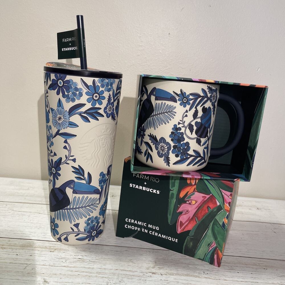 Starbucks Limited Farm Rio Cold Cup & Coffee MUG lot of 2 May 2025 Release NEW0